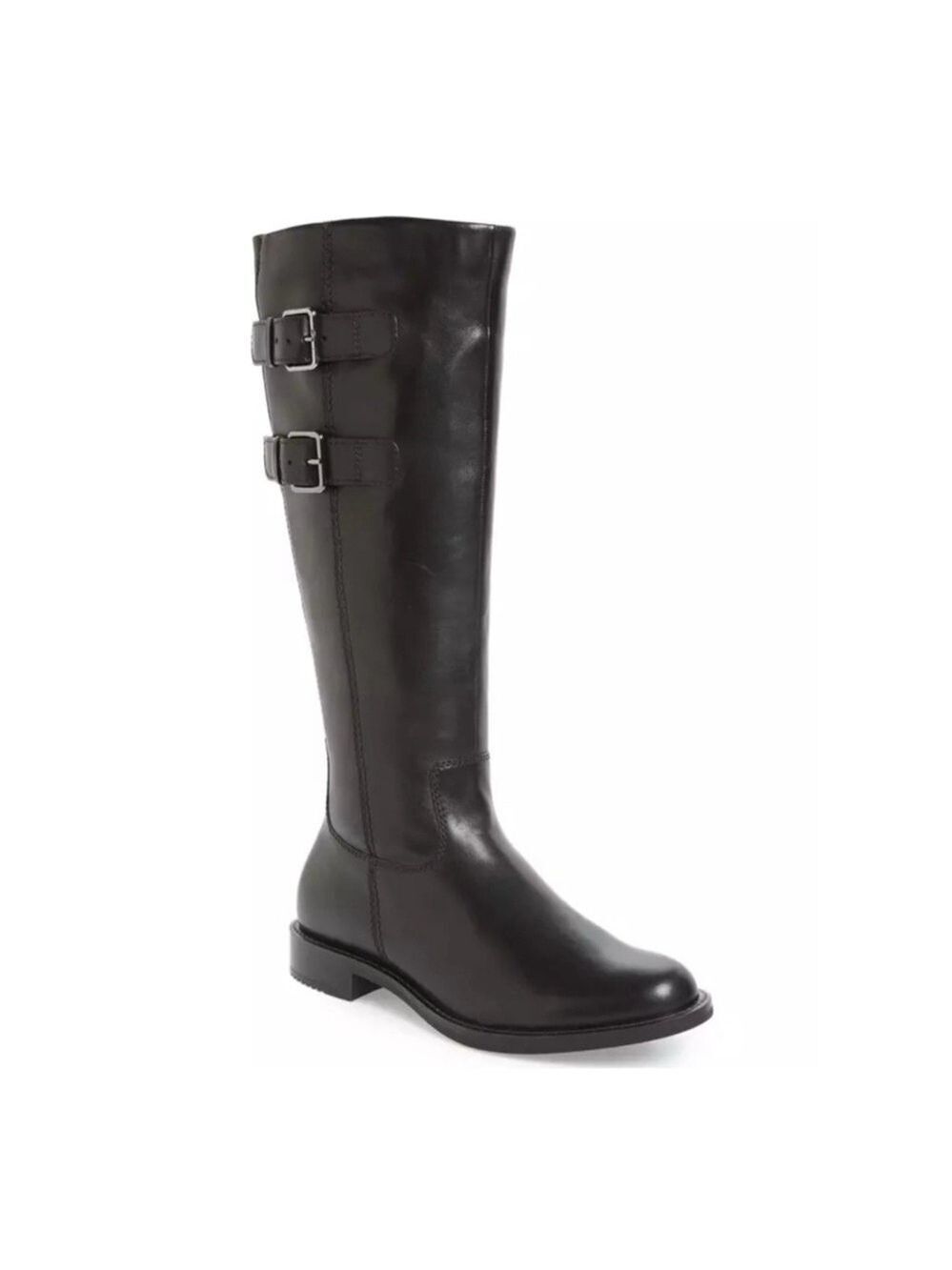 Ecco SARTORELLE 25 Black leather Tall Buckle Boot Size 7